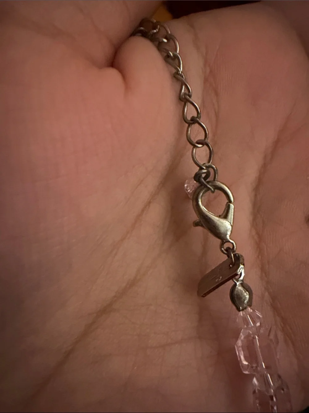 Delicate Pink Faceted Glass Bead Necklace